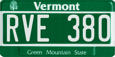 VT license plate RVE380