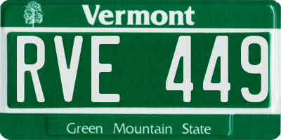 VT license plate RVE449