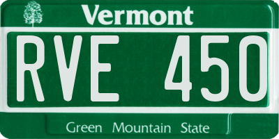 VT license plate RVE450
