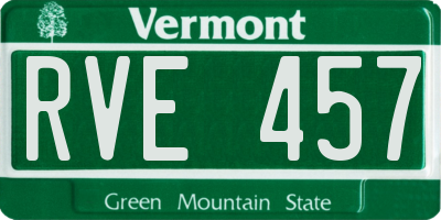 VT license plate RVE457
