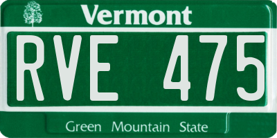 VT license plate RVE475