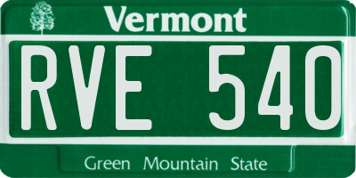VT license plate RVE540