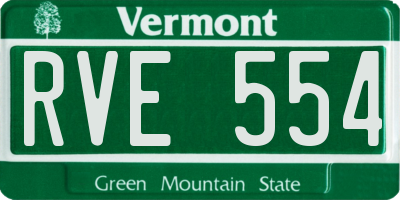 VT license plate RVE554