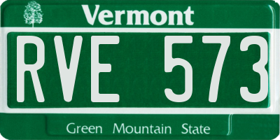VT license plate RVE573