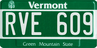 VT license plate RVE609