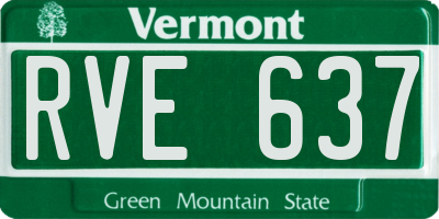 VT license plate RVE637