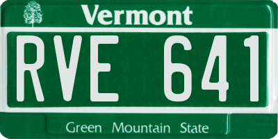 VT license plate RVE641