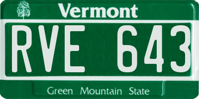 VT license plate RVE643