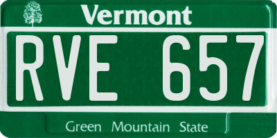 VT license plate RVE657