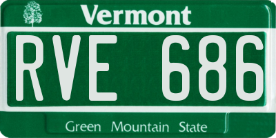 VT license plate RVE686