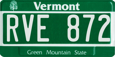 VT license plate RVE872