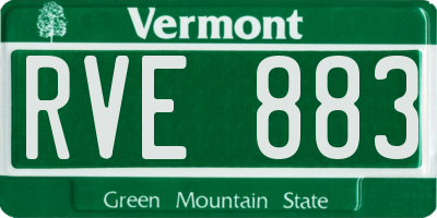 VT license plate RVE883