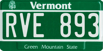 VT license plate RVE893