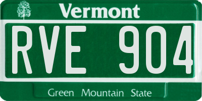 VT license plate RVE904
