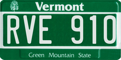 VT license plate RVE910