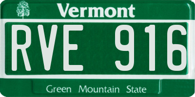 VT license plate RVE916