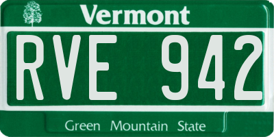 VT license plate RVE942