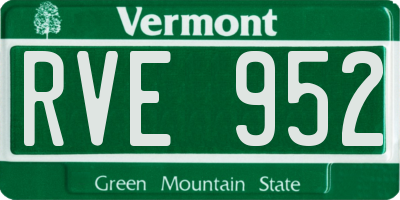 VT license plate RVE952