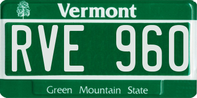 VT license plate RVE960