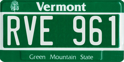 VT license plate RVE961