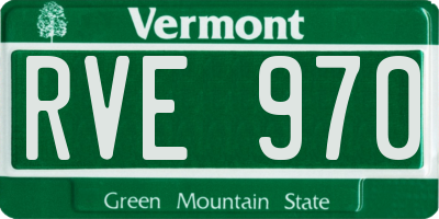 VT license plate RVE970
