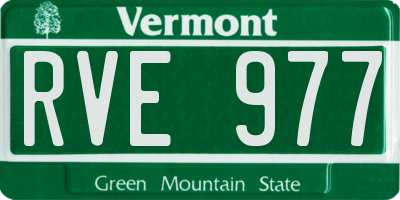VT license plate RVE977