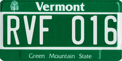 VT license plate RVF016