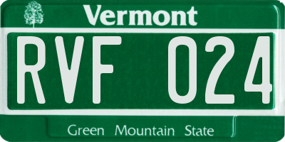 VT license plate RVF024