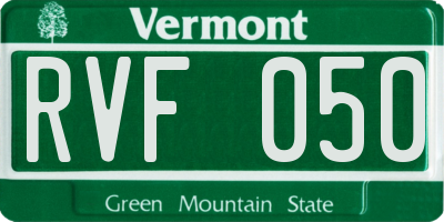 VT license plate RVF050