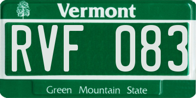 VT license plate RVF083