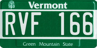 VT license plate RVF166