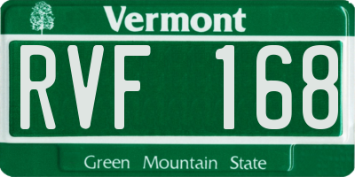 VT license plate RVF168