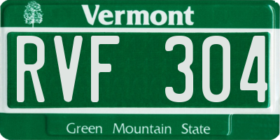 VT license plate RVF304