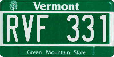 VT license plate RVF331