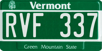 VT license plate RVF337