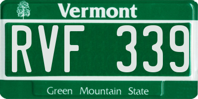 VT license plate RVF339