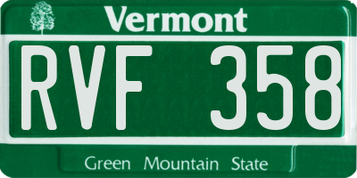 VT license plate RVF358