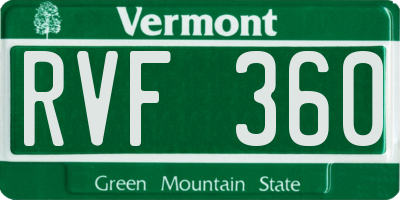 VT license plate RVF360