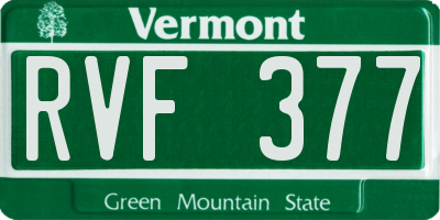 VT license plate RVF377