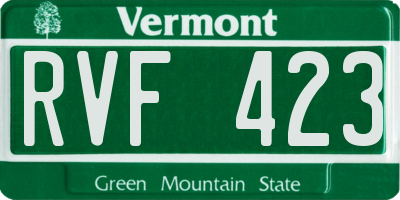 VT license plate RVF423