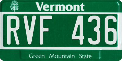 VT license plate RVF436