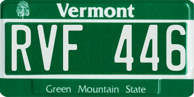 VT license plate RVF446