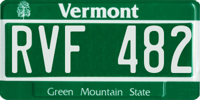VT license plate RVF482