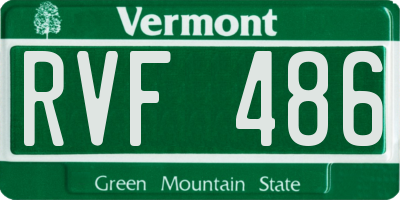 VT license plate RVF486