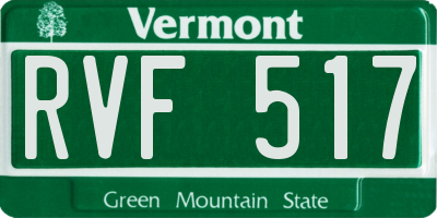 VT license plate RVF517