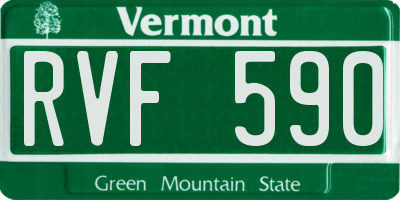 VT license plate RVF590