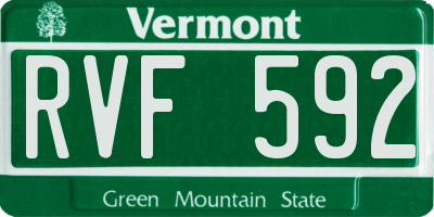 VT license plate RVF592
