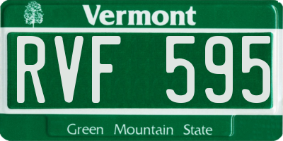 VT license plate RVF595