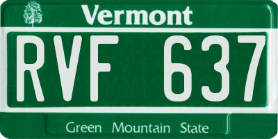 VT license plate RVF637