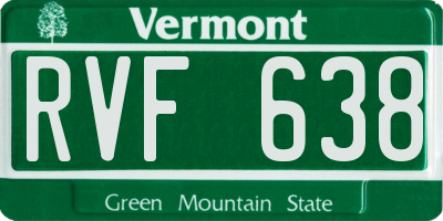 VT license plate RVF638